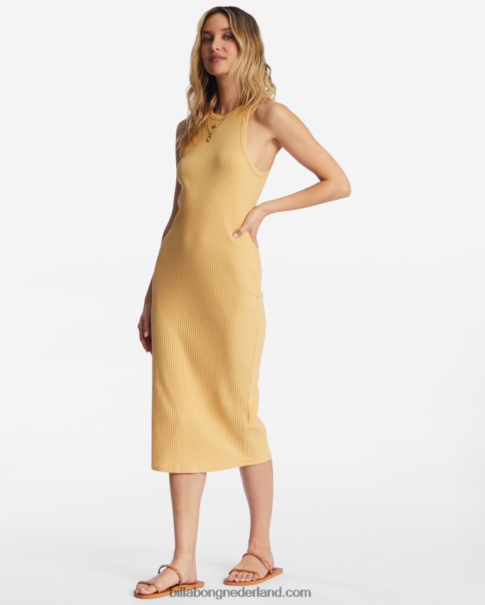 Billabong vrouwen tomboy tank midi-jurkgouden Kust 4D20H2118