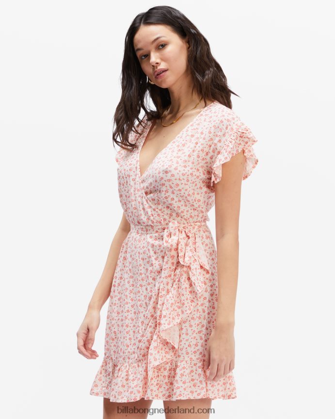 Billabong vrouwen wikkel en rol geweven jurkmeloen 4D20H2309