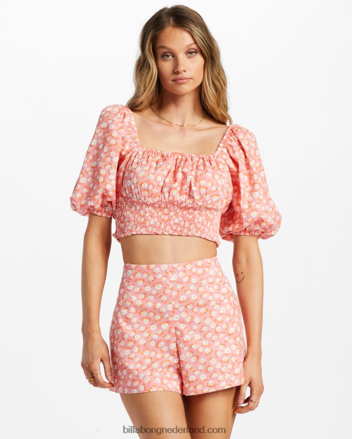 Billabong vrouwen alleen je korte broek met elastische tailleflamingo 4D20H2069