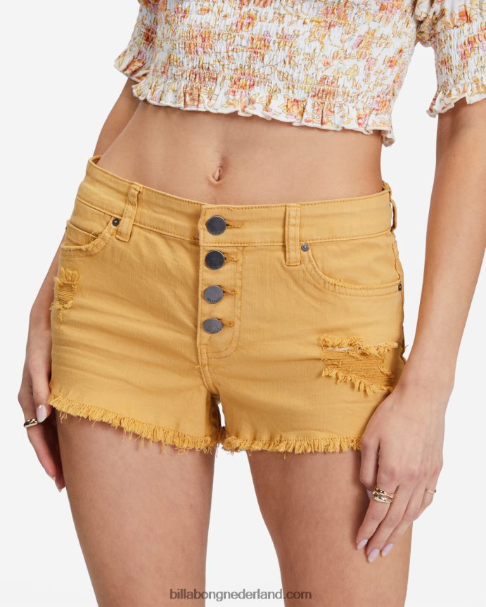 Billabong vrouwen dichtgeknoopte spijkerbroekgouden Ster 4D20H2310
