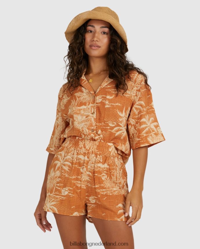 Billabong vrouwen droom dagen elastische shortsmosterd 4D20H1960
