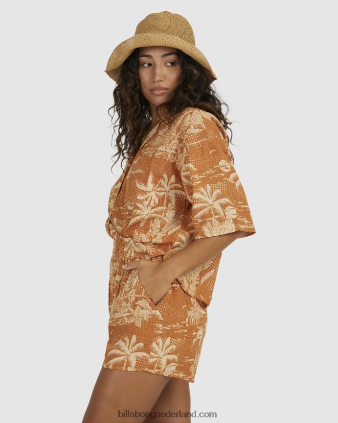 Billabong vrouwen droom dagen elastische shortsmosterd 4D20H1960