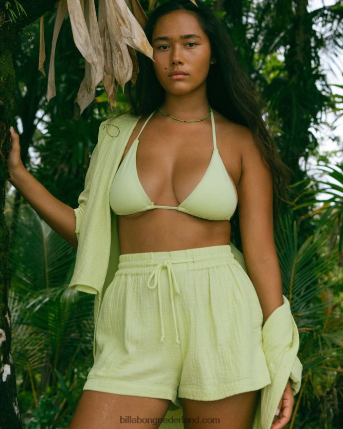 Billabong vrouwen korte broek met elastische taille voor dagjesmensenlichte limoen 4D20H1809