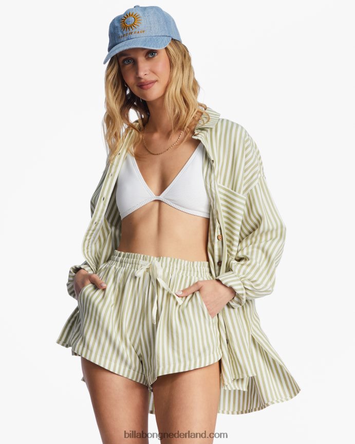Billabong vrouwen road trippin elastische taille shortsavocado 4D20H2111