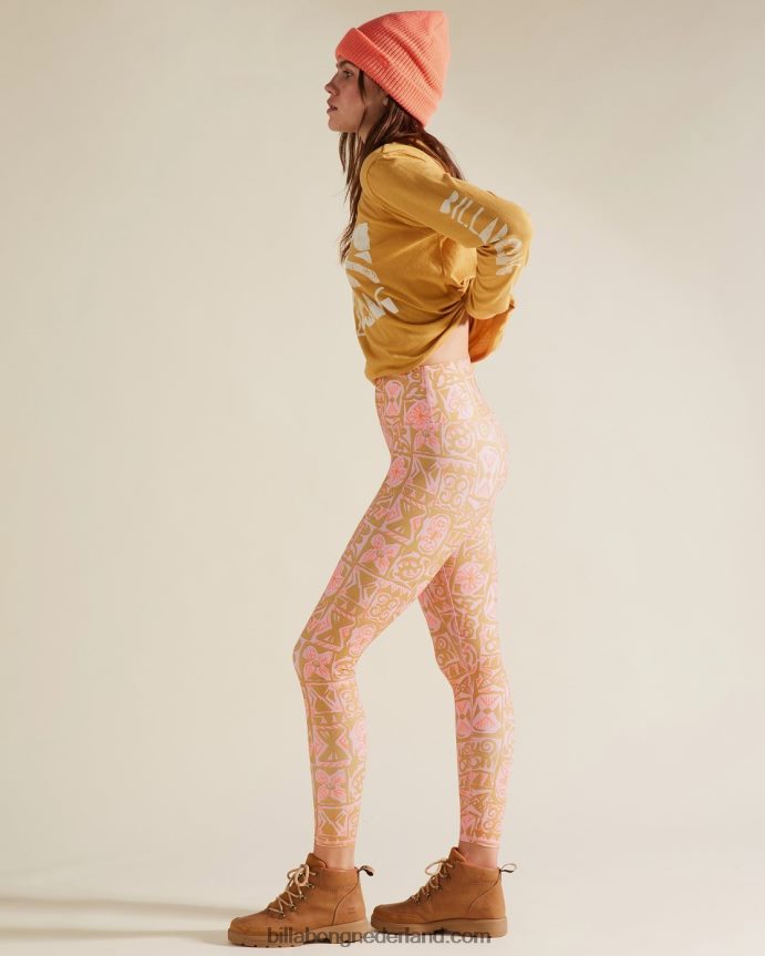 Billabong vrouwen a/div adventure legging legging met hoge taillewilde roos 4D20H2332