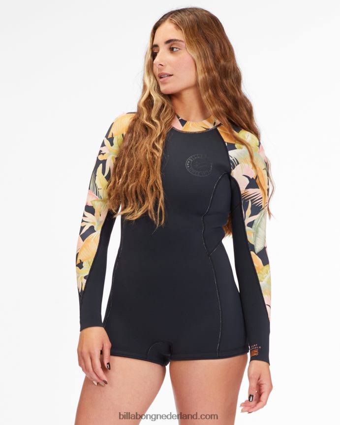Billabong vrouwen 2/2 voorjaarskostuum met lange mouwenjungle nacht 4D20H2578