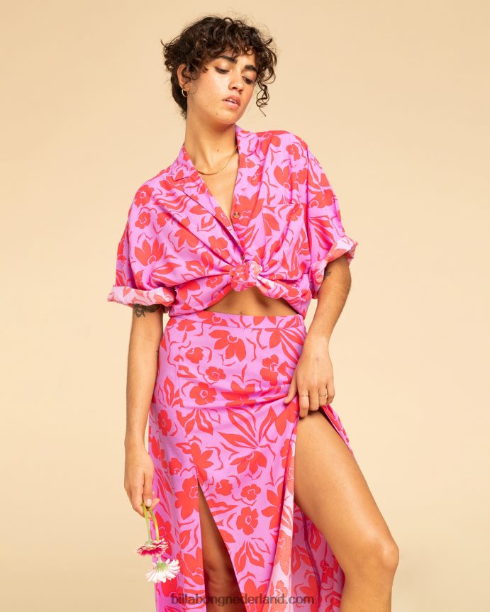 Billabong vrouwen peachy scherpe maxi rokheldere orchidee 4D20H1950