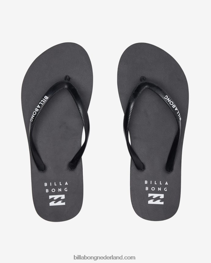 Billabong vrouwen dama rubberen teenslipper sandalenzwart wit 4D20H2490