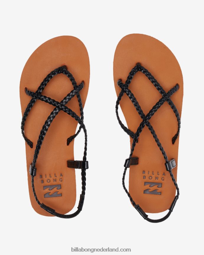 Billabong vrouwen kruising door gevlochten sandalenuit zwart 4D20H2489
