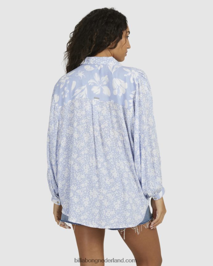 Billabong vrouwen blauw klokkenshirt met lange mouwenblauw 4D20H1984