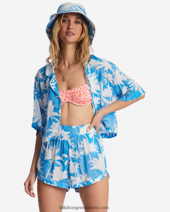 Billabong vrouwen de zon schijnt bijgesneden shirtblauw Hawaï 4D20H1964