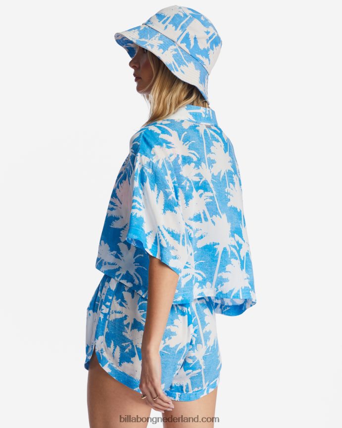 Billabong vrouwen de zon schijnt bijgesneden shirtblauw Hawaï 4D20H1964