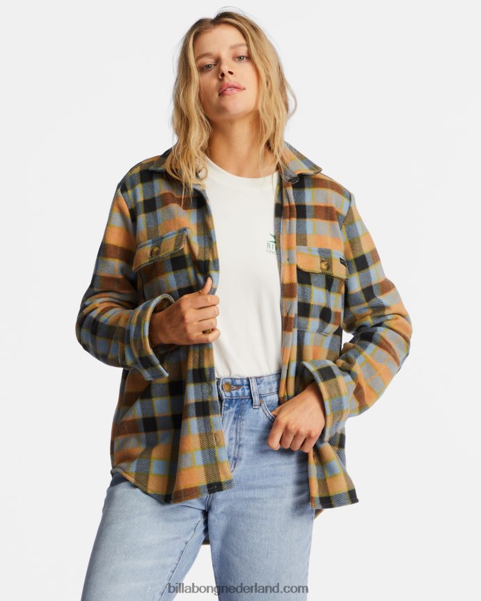 Billabong vrouwen een/div forge fleece flanel shacketblauwe horizon 4D20H2207