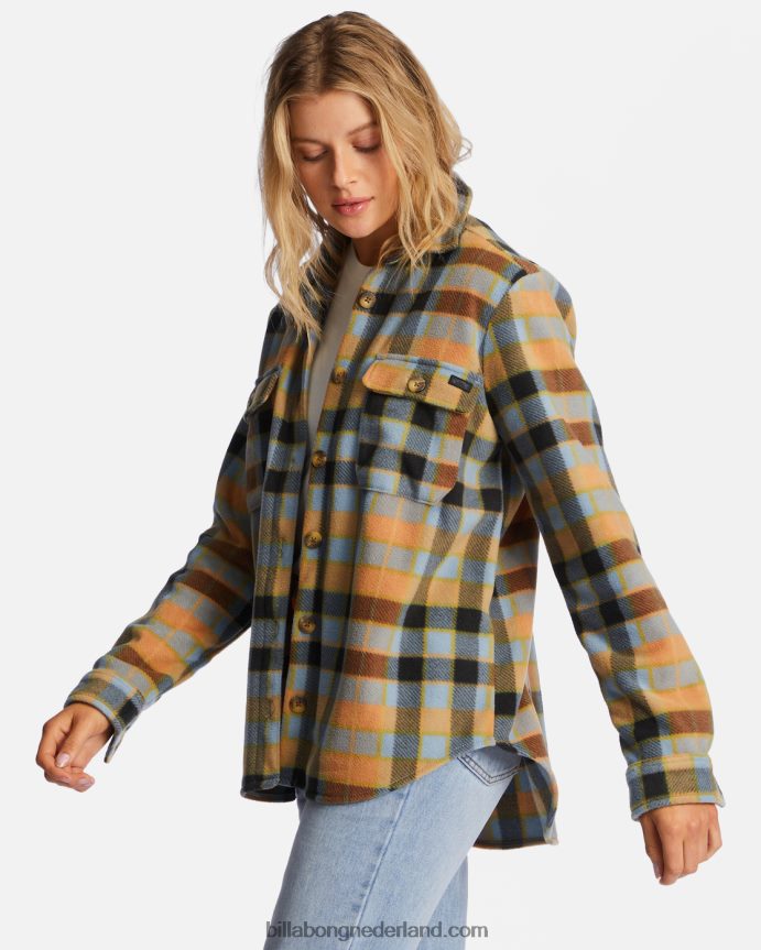 Billabong vrouwen een/div forge fleece flanel shacketblauwe horizon 4D20H2207