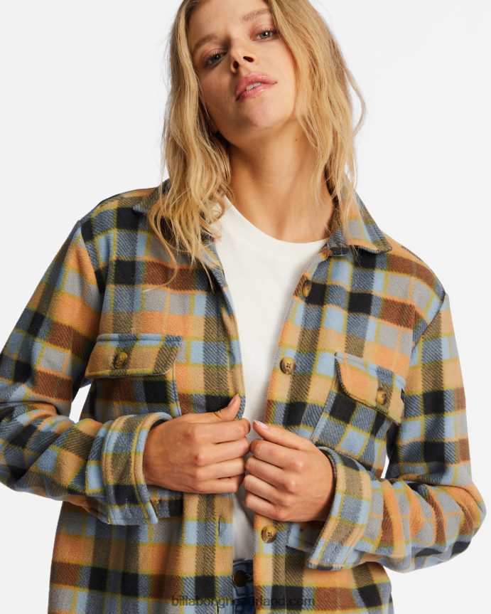 Billabong vrouwen een/div forge fleece flanel shacketblauwe horizon 4D20H2207
