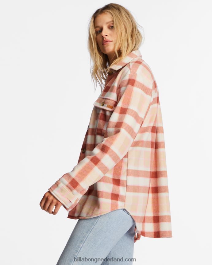 Billabong vrouwen een/div forge fleece flanel shacketkus de aarde 4D20H1965