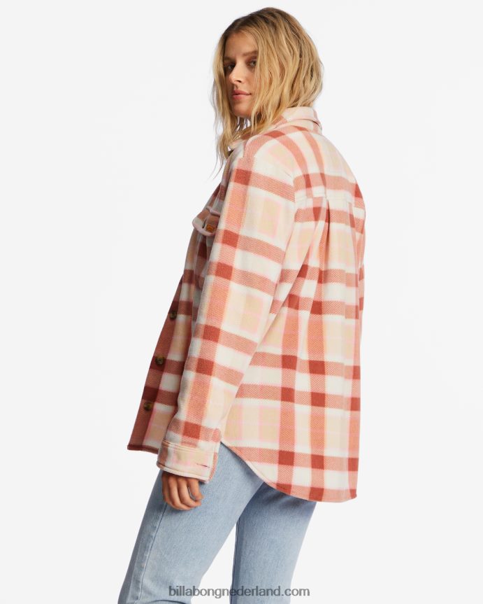 Billabong vrouwen een/div forge fleece flanel shacketkus de aarde 4D20H1965