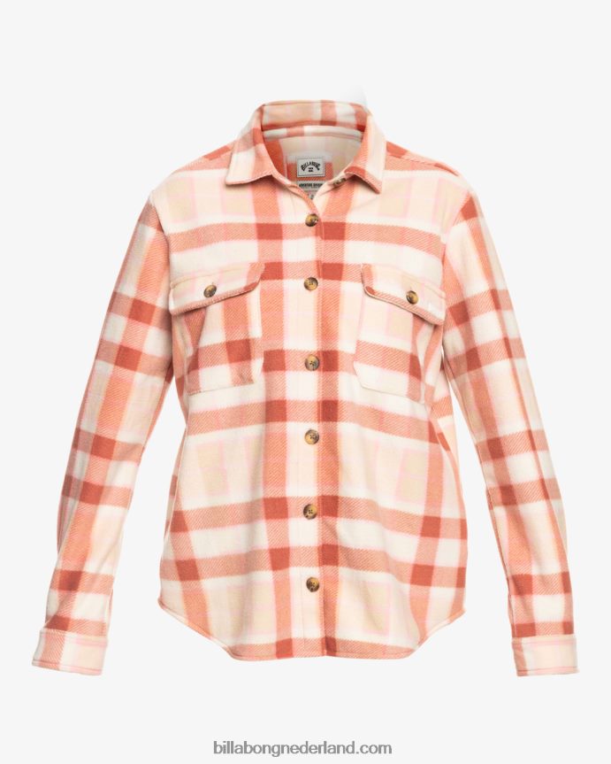 Billabong vrouwen een/div forge fleece flanel shacketkus de aarde 4D20H1965