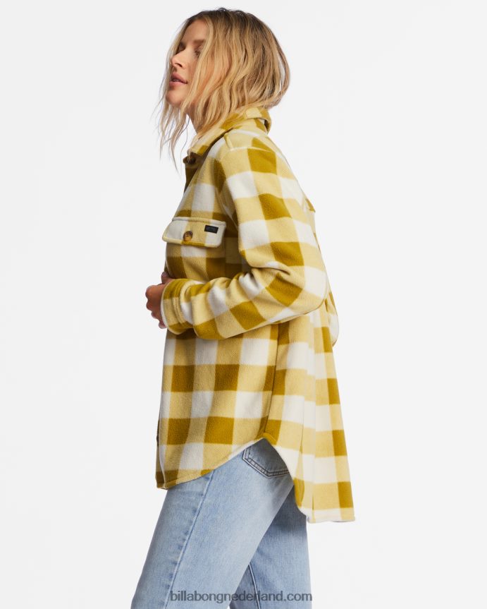 Billabong vrouwen een/div forge fleece flanel shacketvers mos 4D20H2210