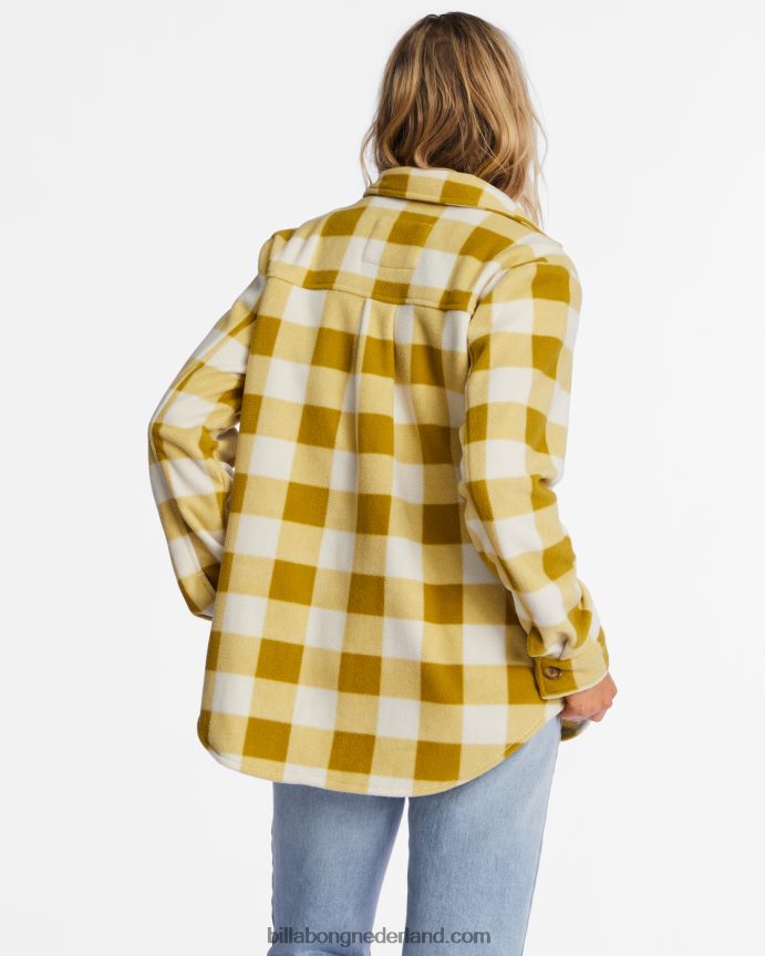 Billabong vrouwen een/div forge fleece flanel shacketvers mos 4D20H2210
