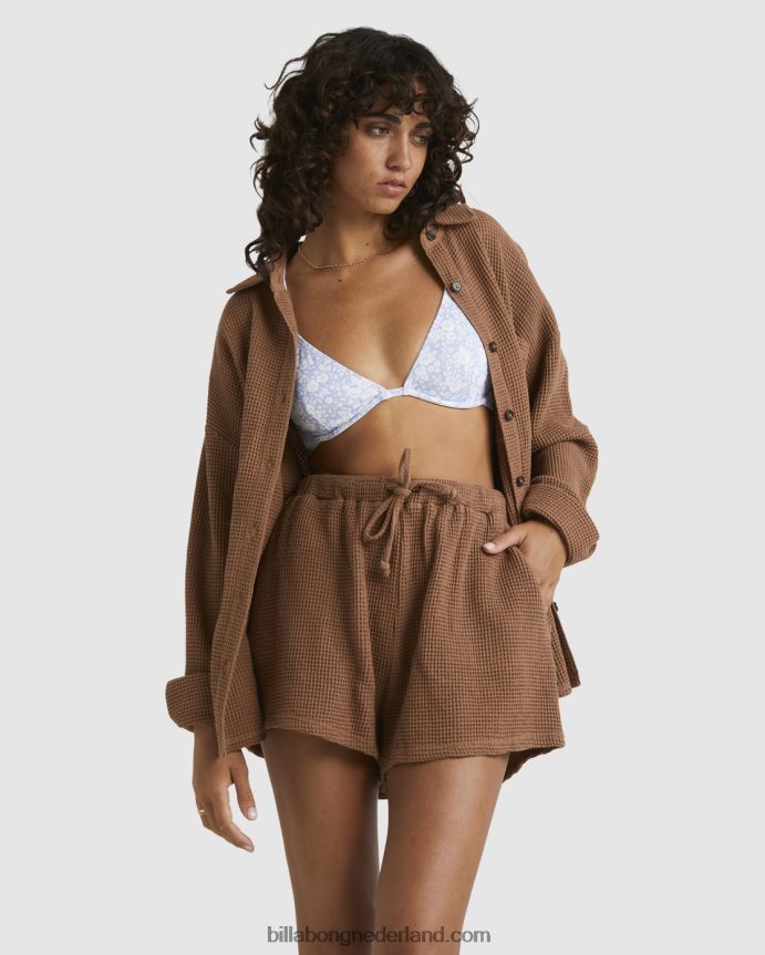 Billabong vrouwen opgesloten op je shirt met lange mouwencacao 4D20H2001