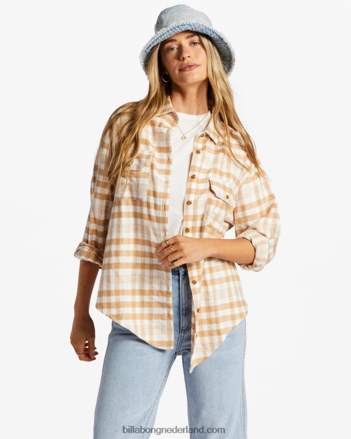 Billabong vrouwen zo opgestookt shirt met lange mouwentruffel 4D20H2076