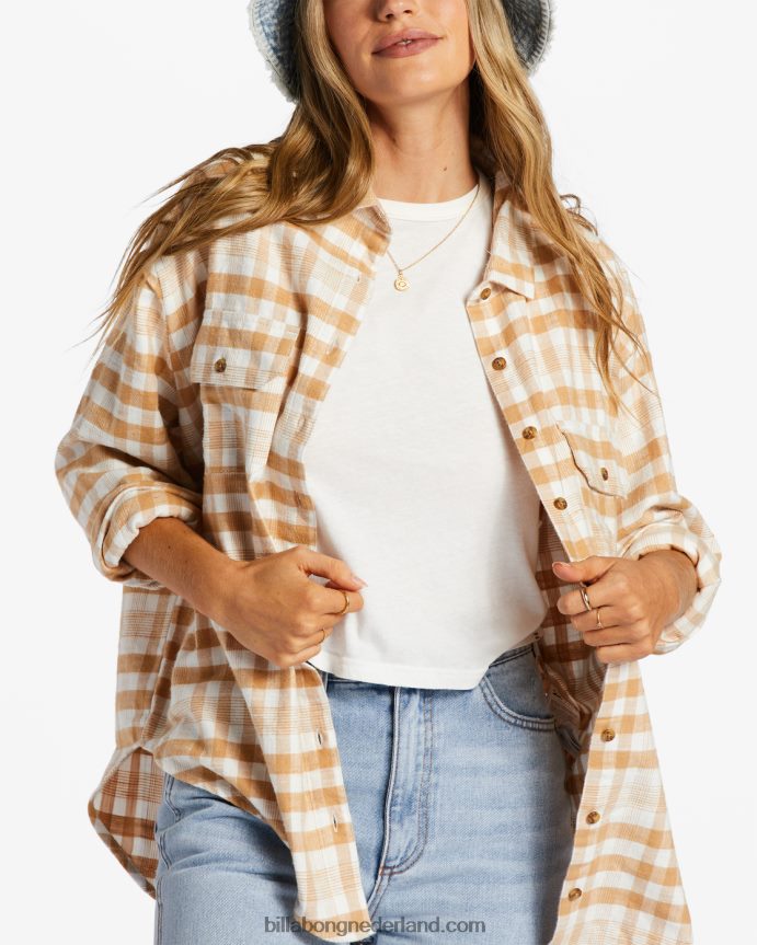 Billabong vrouwen zo opgestookt shirt met lange mouwentruffel 4D20H2076
