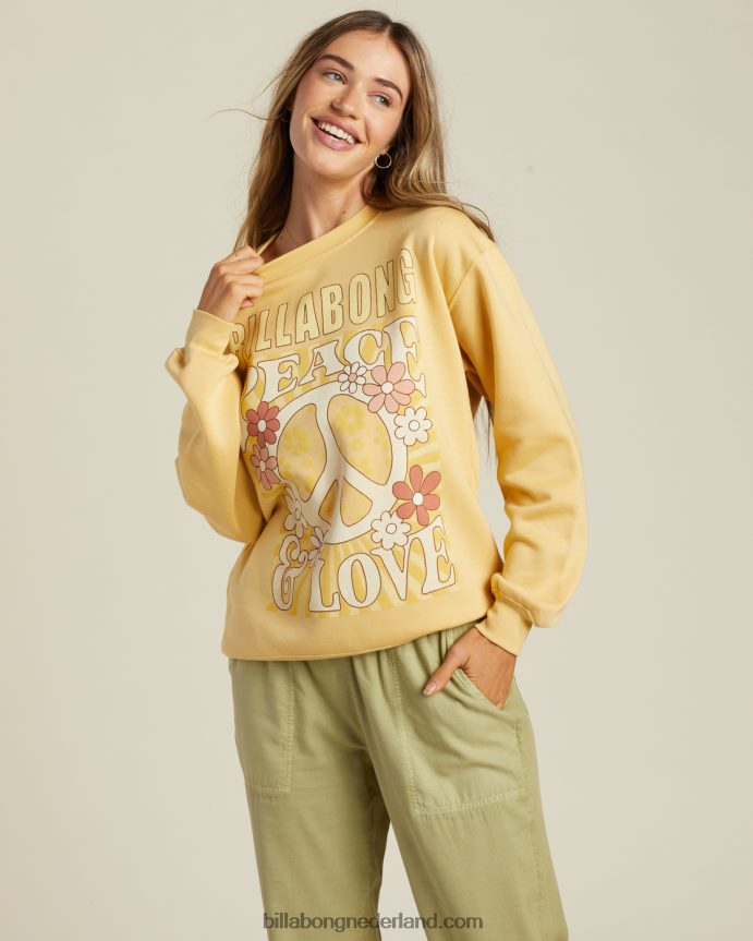 Billabong vrouwen Peace and love sweatshirt met ronde halszachte roes 4D20H2212