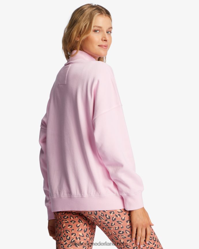 Billabong vrouwen a/div canyon sweatshirt met opstaande kraagroze paden 4D20H2177