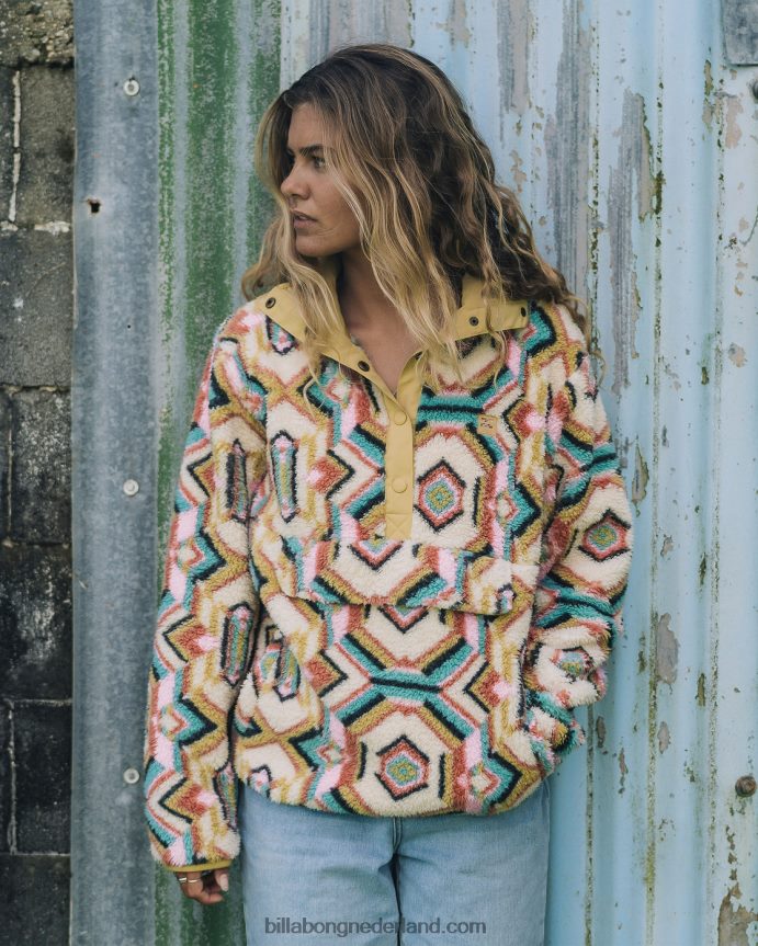 Billabong vrouwen a/div switchback pullover sweatshirt met opstaande kraagolijf het 4D20H1993