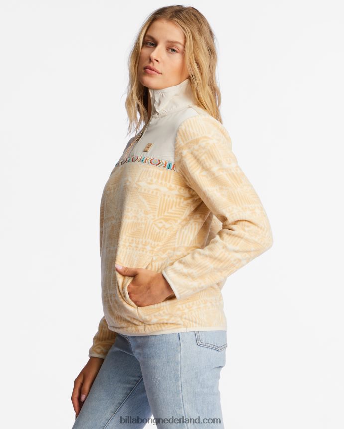 Billabong vrouwen boundary lite sweatshirt met opstaande kraagwoestijnzand 4D20H1928