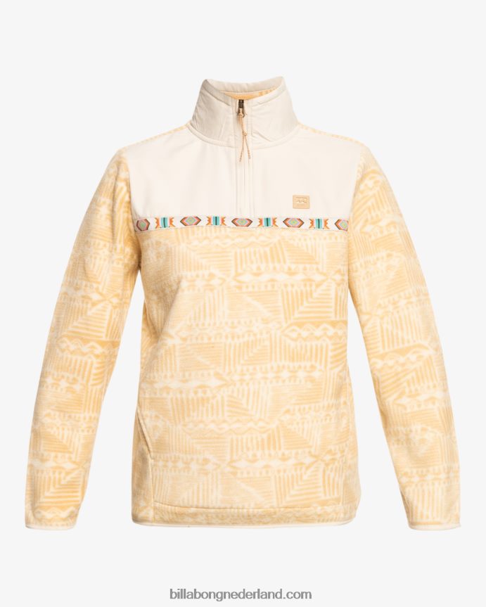 Billabong vrouwen boundary lite sweatshirt met opstaande kraagwoestijnzand 4D20H1928