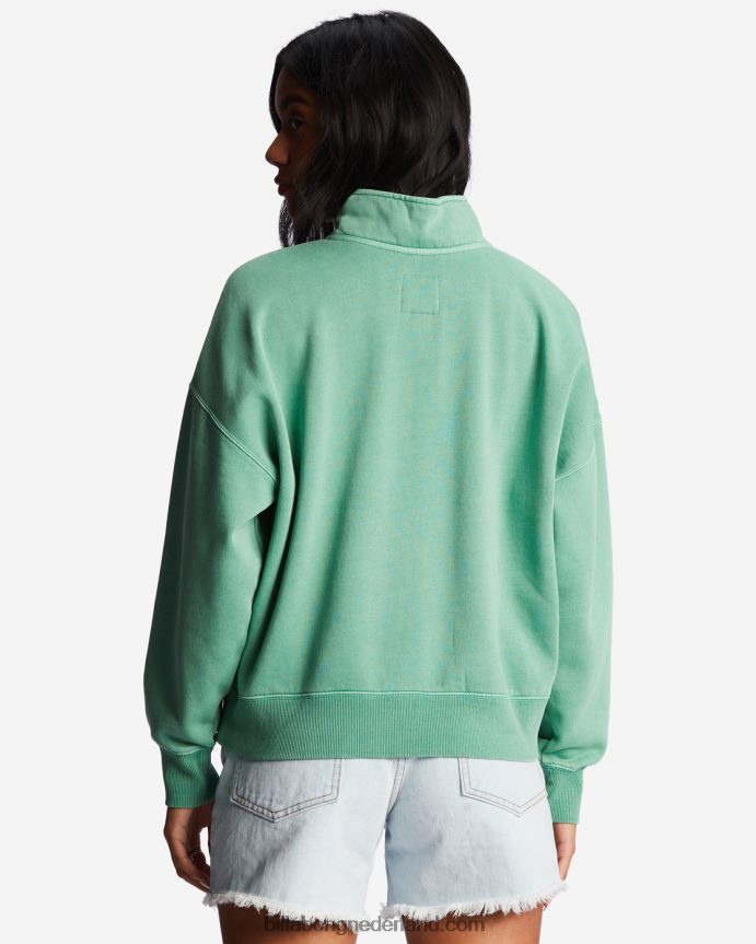 Billabong vrouwen luie ochtenden pullover met halve ritszoet gras 4D20H2016