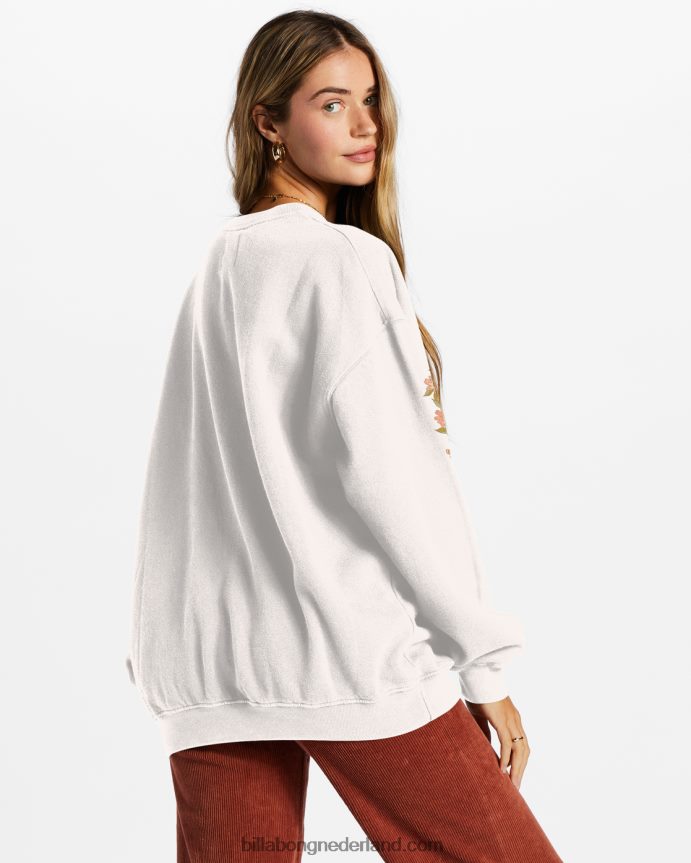 Billabong vrouwen rijden in een oversized sweatshirt met ronde halszout kristal 4D20H2077