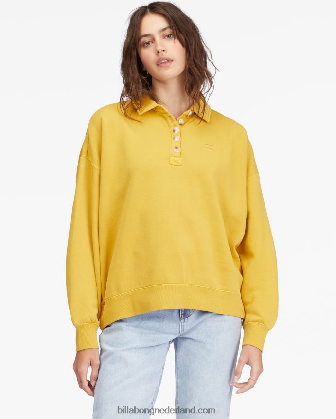 Billabong vrouwen verloren tijd pullover sweatshirtgouden aanraking 4D20H2259