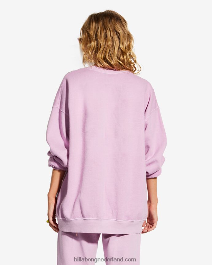 vrouwen billabong x smiley ridin blij sweatshirtdame lavendel 4D20H2182