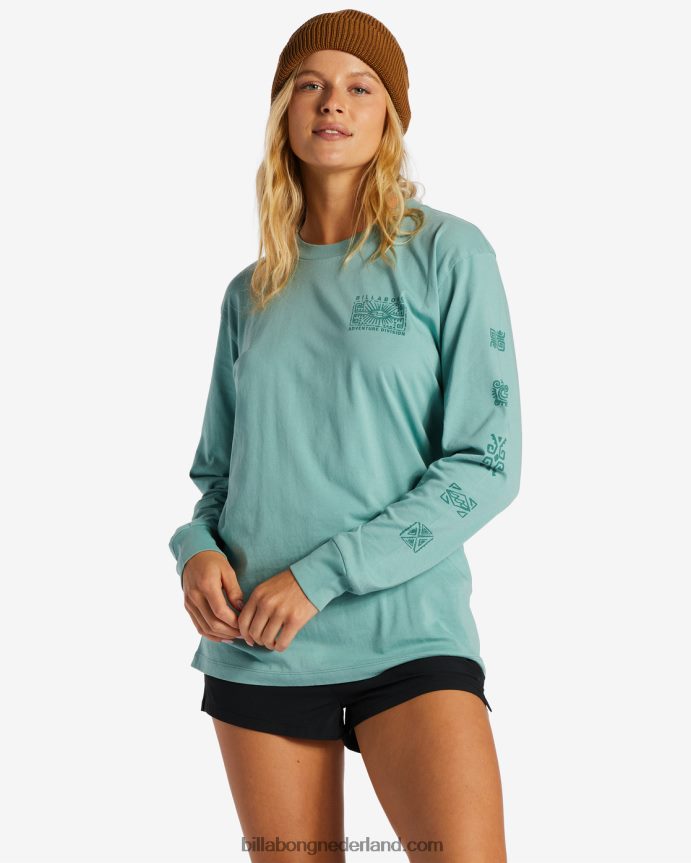 Billabong vrouwen a/div t-shirt met lange mouwenpijnboom 4D20H2031