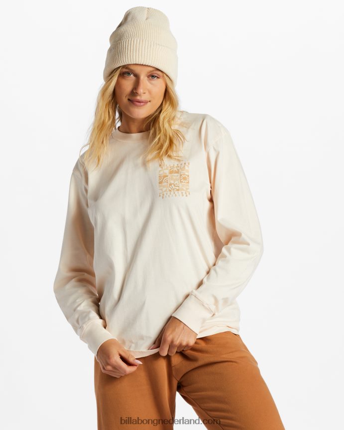 Billabong vrouwen a/div t-shirt met lange mouwenwitte pet 4D20H2085