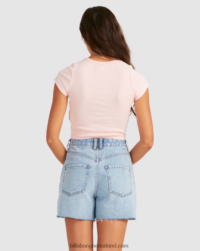 Billabong vrouwen baby vee t-shirtbleekroze 4D20H2369