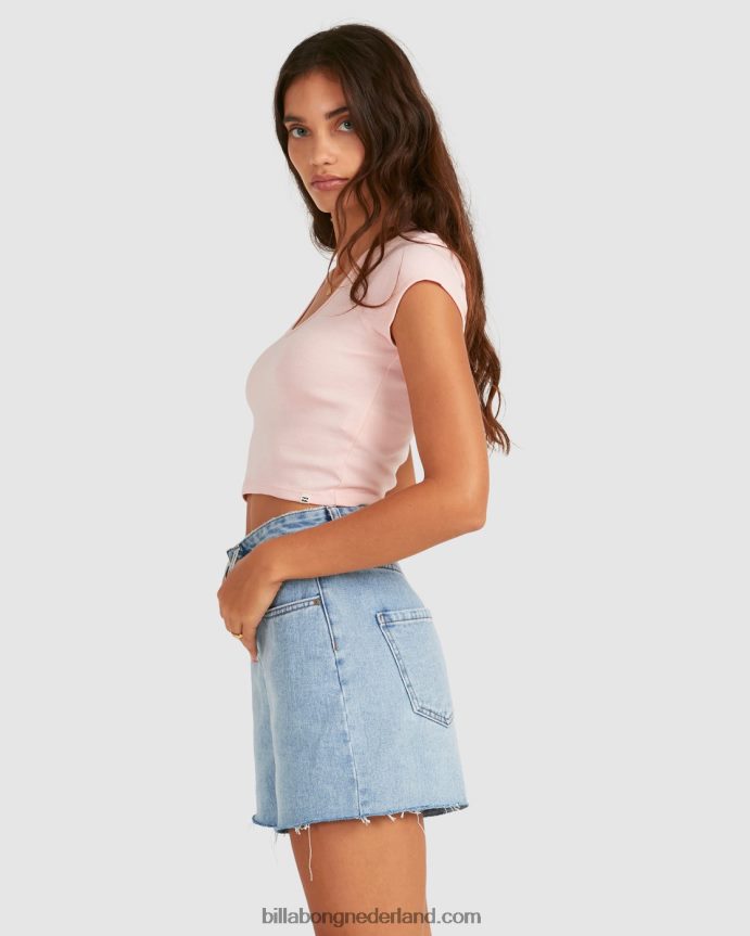 Billabong vrouwen baby vee t-shirtbleekroze 4D20H2369
