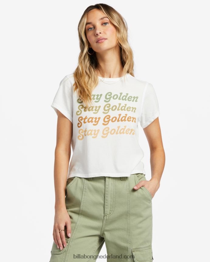Billabong vrouwen blijf gouden t-shirtzout kristal 4D20H1782