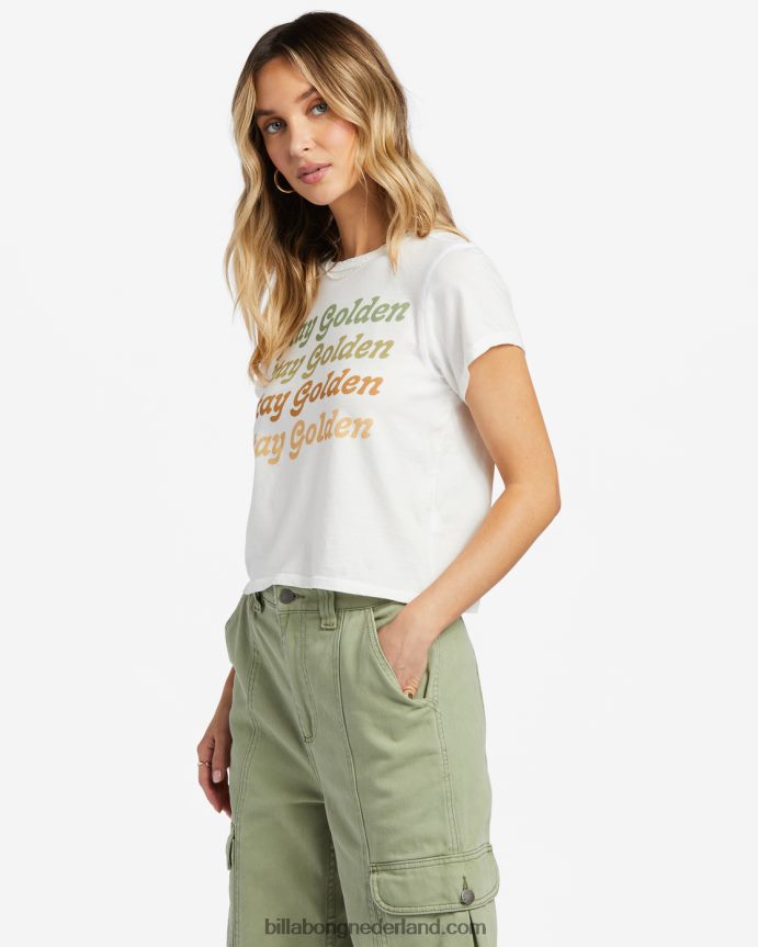 Billabong vrouwen blijf gouden t-shirtzout kristal 4D20H1782