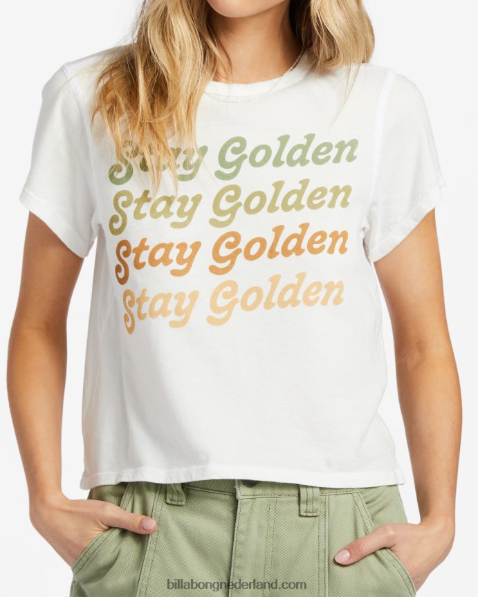 Billabong vrouwen blijf gouden t-shirtzout kristal 4D20H1782