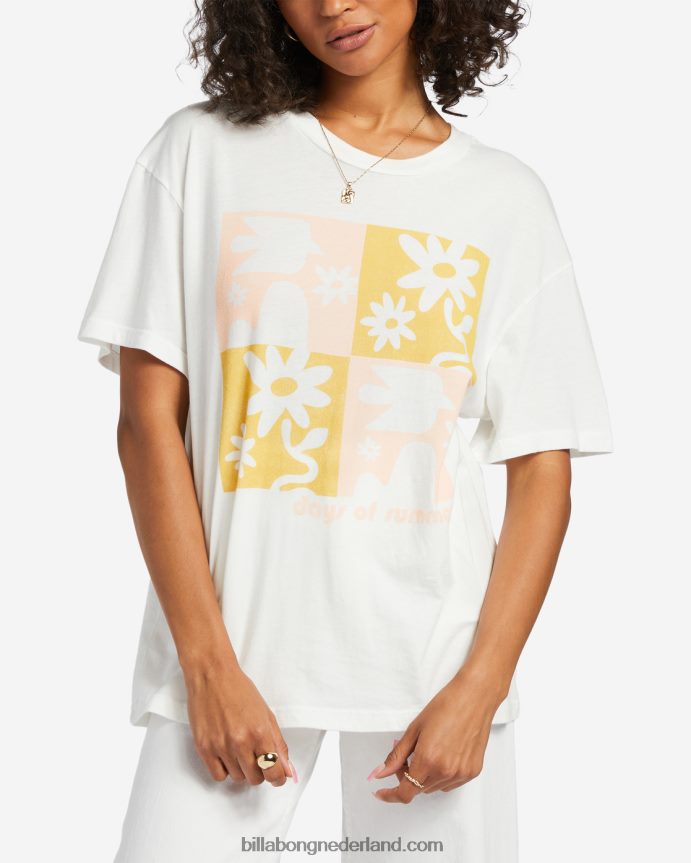 Billabong vrouwen dagen van de zomer oversized t-shirtzout kristal 4D20H1834