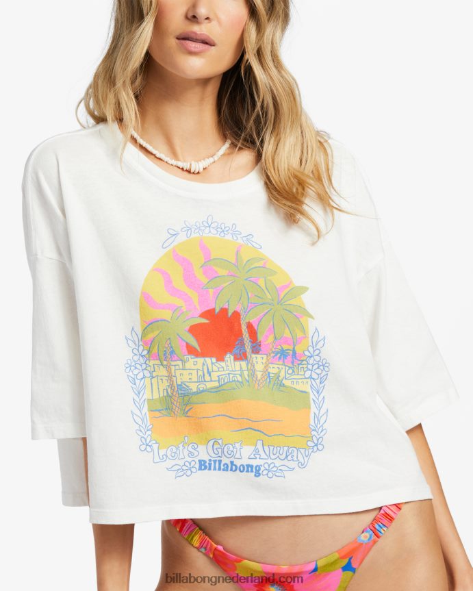 Billabong vrouwen echt bijgesneden t-shirtzout kristal 4D20H1883