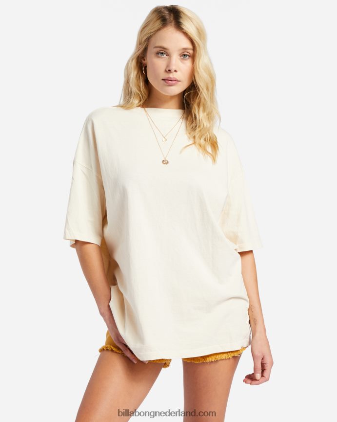 Billabong vrouwen essentials echt jongens t-shirtantiek wit 4D20H1946
