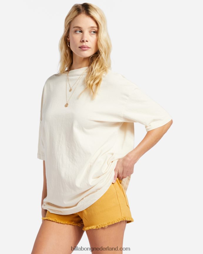 Billabong vrouwen essentials echt jongens t-shirtantiek wit 4D20H1946