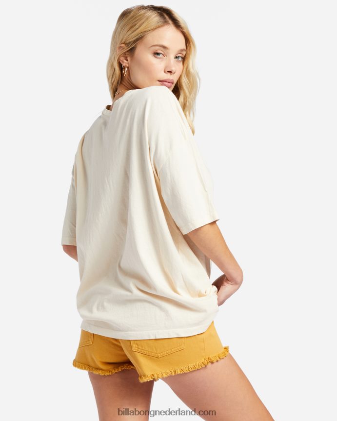 Billabong vrouwen essentials echt jongens t-shirtantiek wit 4D20H1946