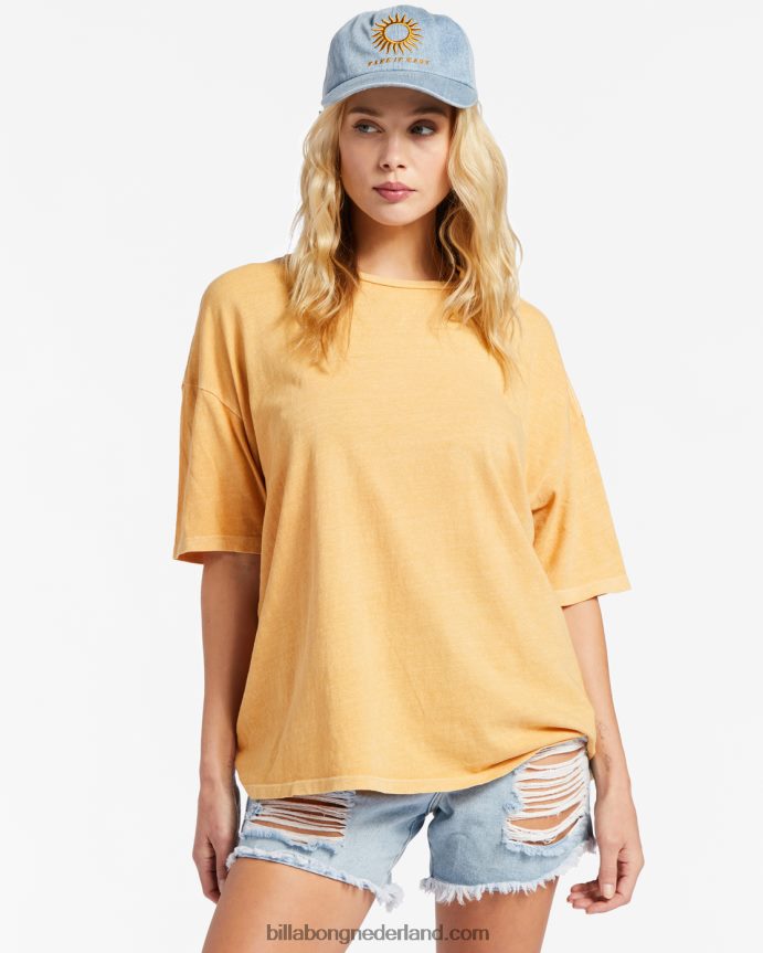 Billabong vrouwen essentials echt jongens t-shirtgoudstof 4D20H2155