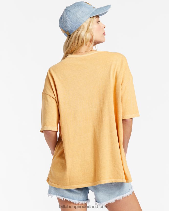 Billabong vrouwen essentials echt jongens t-shirtgoudstof 4D20H2155